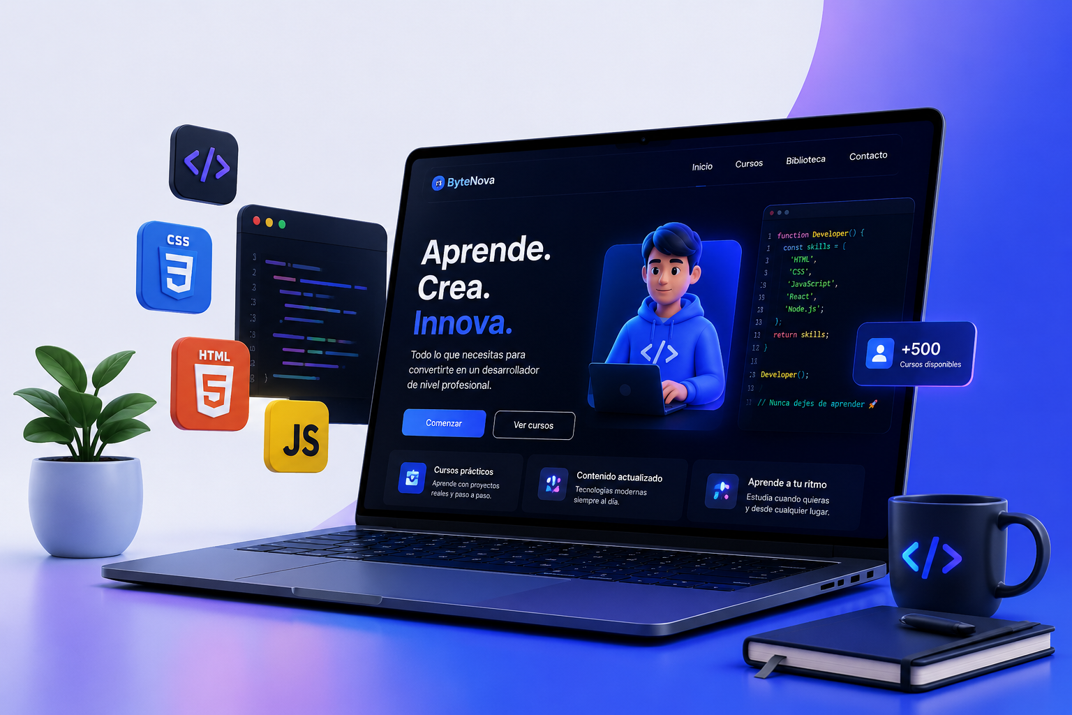 Ilustración de programación y tecnología moderna